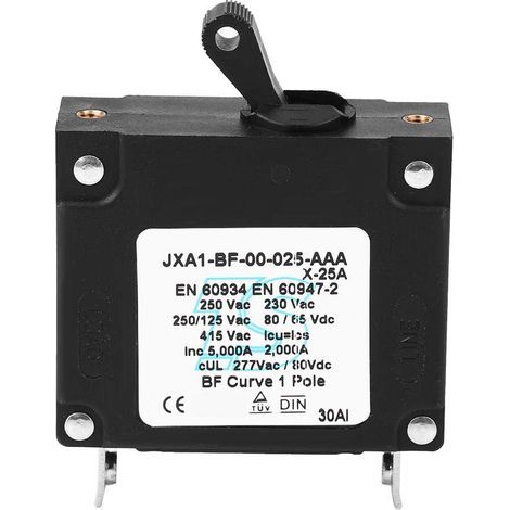 Disjoncteur, 15A / 20A / 25A / 30A Disjoncteur de voiture Protection de Court Circuit,DC/AC manuel Interrupteur à Bascule Interrupteur de Remise à Zéro Manuelle(25A). (1/5)