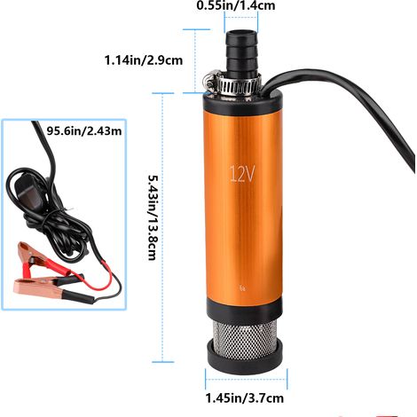 12V external filter electric oil pump/water pump/oil extractor/diesel cigarette lighter DC pump/fish tank water changing submersible pump (1/4)