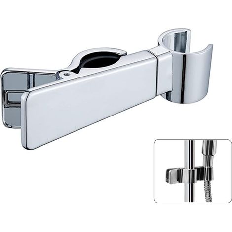 Shower Holder, Bright Electroplating Wall Mounted Shelf, Shower Head Holder Can Rotate The Nozzle Angle 45°, Bathroom Holder Suitable For 22-25mm Shower Pipes