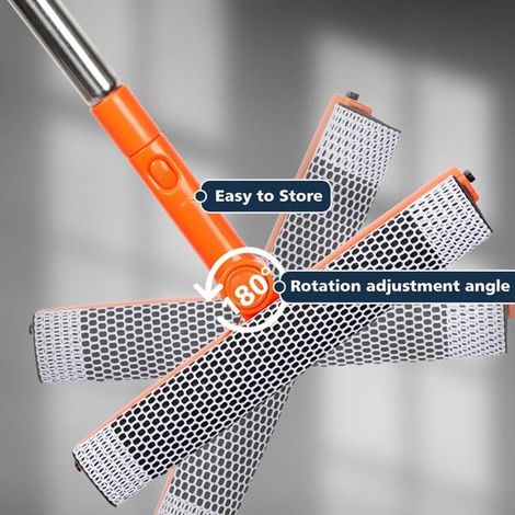 Pulitore per vetri professionale 2 in 1 con lungo manico in acciaio inox