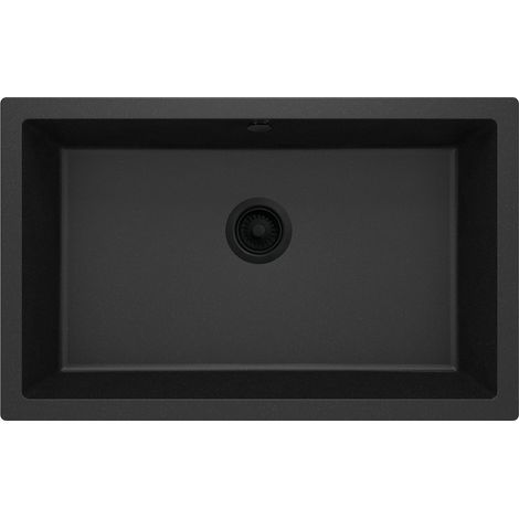Lavabo monovasca in granito, sospeso, grafite metallizzata, nero, ZQA G10D (1/4)