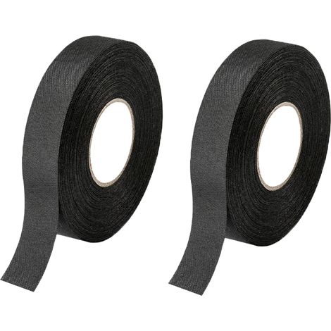 2 PCS Ruban de Câbles, 19mm15m Ruban Isolant Electrique Tissu Électrique Adhésive Isolation Protection Enveloppe Résistant à la Chaleur Rubans pour électricien Câbles De Voiture Moto Moteur (1/5)