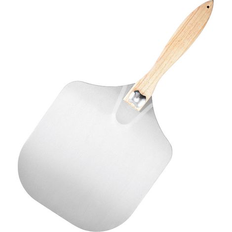 Pizzaschaufel 30 cm, Pizzaschaufel mit großflächiger Aluminiumauflage, stabiler, professionelle Pizzaschaufel mit faltbarem Holz zum Kochen von Pizza, Brot