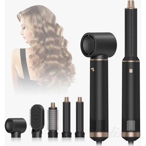 Sèche-cheveux 5 en 1 avec air chaud interchangeable.