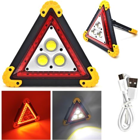 LED-Warndreieck, Taschenlampe, PowerBank + Batterien (1/5)