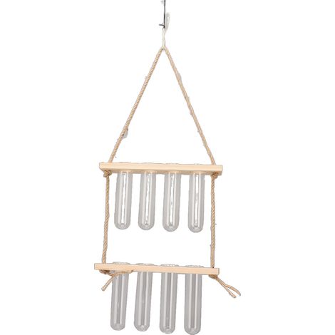 2-stöckiges Wand-Terrarium, 8 Fächer, platzsparend, mit Haken, ideal für Büro oder Wohnzimmer, Holzfarbe. (1/5)