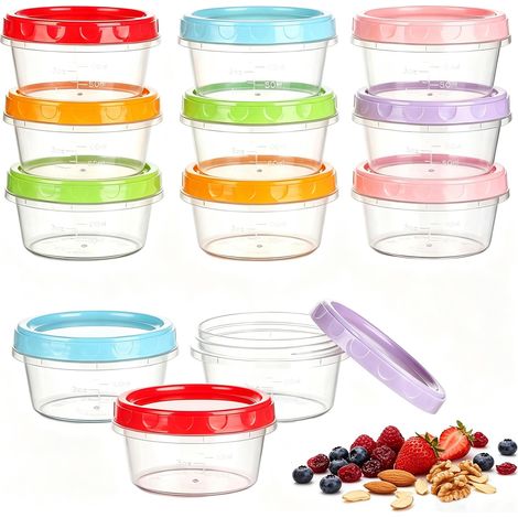 12Pcs Boîtes Alimentaires Plastiques, 200ml Petite Boîte Alimentaire Hermétique Plastique Avec Couvercle, Petite Boîte De Conservation Alimentaire, Empilable (1/5)