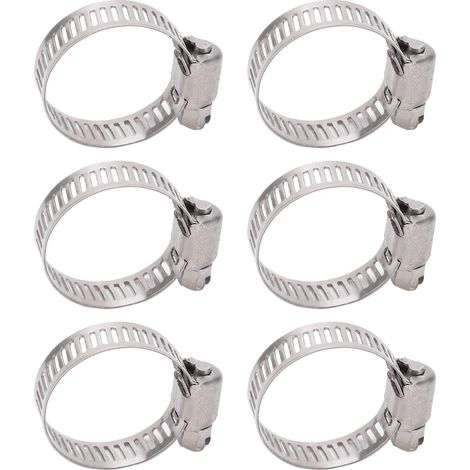 Lot de 20 colliers de serrage pour tuyaux d'arrosage, fixations en acier inoxydable 304, fente intérieure et hexagone extérieur. (1/5)
