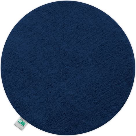 Badematte Sky Badteppich in Rund Dunkelblau 95 cm Durchmesser