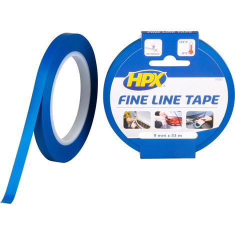 RUBAN ADHESIF LIGNE FINE BLEU 9MM X 33M HPX