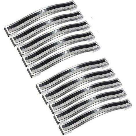 Lot de 10 poignées de placard en cristal brillant avec strass -Poignées de Meuble noir poignee de meuble cuisine Entraxe 96mm (1/5)