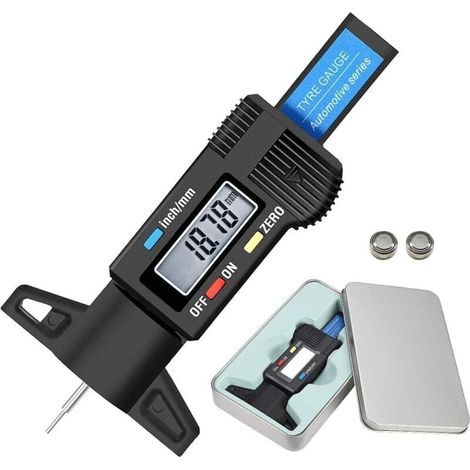 Jauge de Profondeur Numérique de Pneu, LCD 0-25.4mm avec Boîte de Fer et Batterie de Secours pour Auto et Moto (1/4)