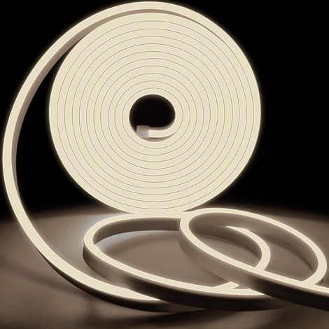 2 m langer, naturweißer LED-Neonstreifen, LED-Lichtleiste, 220 V, flexibler LED-Neonstreifen, Schutzart IP67, 120 LEDs/m, flexibles LED-Neonseil für die Innen- und Außendekoration (Netzteil im Lieferu (1/5)