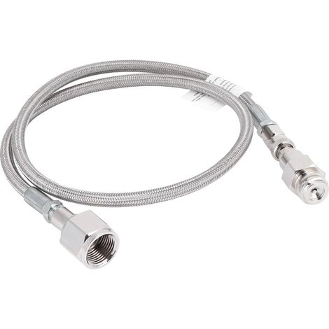 Ortviai Tuyau CO2 Extérieur Universel pour Sodastream – 1 m, Acier Inoxydable + PTFE, Raccord G5/8-14 (1/4)