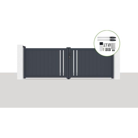Portón eléctrico batiente 3,5x1,2m GIONA + motorización HICKER B200 (1/5)