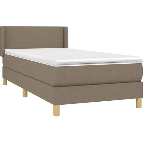 vidaXL Giroletto a Molle con Materasso Tortora 90x190 cm in Tessuto (1/5)