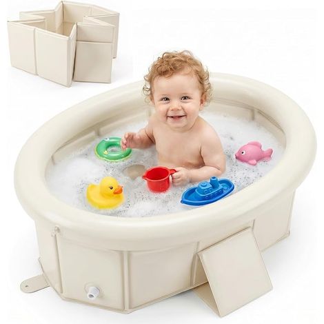 Baignoire Pliable Bébé, Beige (1/4)