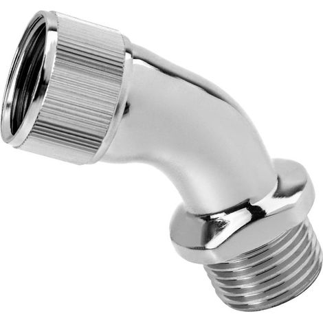 Shower Head Elbow, Shower Head Corner Piece, Internal and External Thread, Chrome-Plated Brass, 1 Piece (1/4)