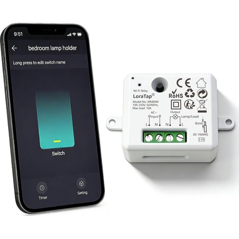 LoraTap WiFi Smart Switch: No Hub - App Remote (1/5)