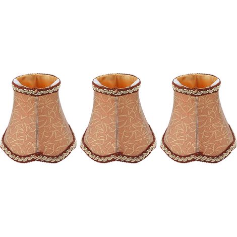 Lot de 3 abat-jour E14 en tissu couleur cuivre, style européen, pour lustre ou chambre d'hôtel/KTV. (1/5)