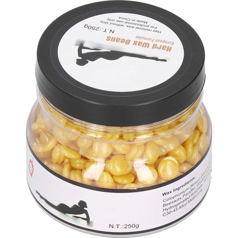 Gommage dépilatoire à la cire dure végétale, perles de cire extrait de plantes, visage aisselles jambes, 250g, épilation naturelle et efficace. (1/5)