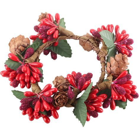 DIY-Weihnachtskranz-Türdekoration, künstliche Girlande, festlicher Tannenbaum, 50 cm (1/5)