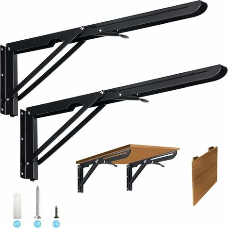 Stück 450 mm Wandregalhalterung – Hochleistungshalterung, Klapphalterung, wandmontierte Klapphalterung aus Edelstahl, faltbare Regalhalterung, Regaltisch (1/5)