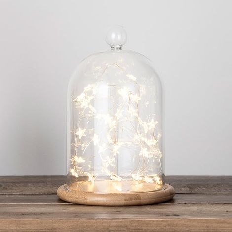 Star Fairy Lights with Micro LEDs Warm White on Silver Wire Battery Operated (1/2)