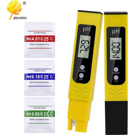 Outil de test de l'eau et des aliments avec compensation automatique de température, sonde sensible, stylo testeur de pH jaune portable
