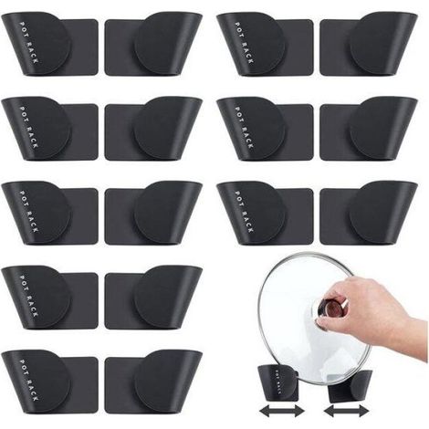 Lot de 8 supports de rangement pour couvercles de casseroles, réglables, pour armoires de cuisine, ultra solides et durables (1/4)
