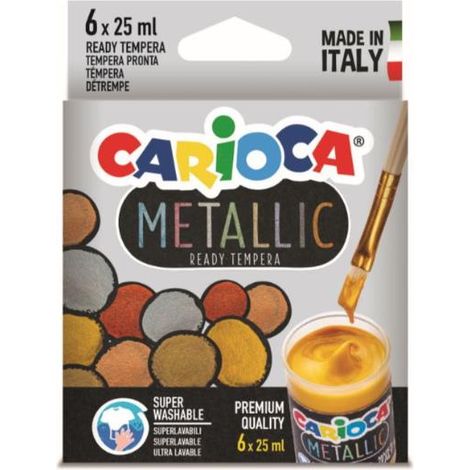 Carioca KO026 colore a tempera 25 ml Barattolo Bronzo, Rame, Oro, Rose Gold, Argento (1/2)