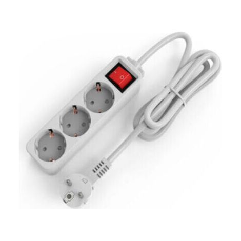 Multiprises 3 Prises Extension D'alimentation de 3G1.0m㎡ 1.5 Mètre Câble et Interrupteur et Sécurité Enfant Blanc Prise de Type Prise européenne (1/3)