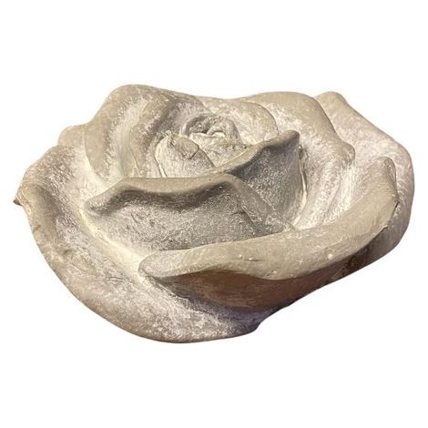 Large Decorative Flower Ornament - Resin - L18 x W18 x H8 cm - Grey