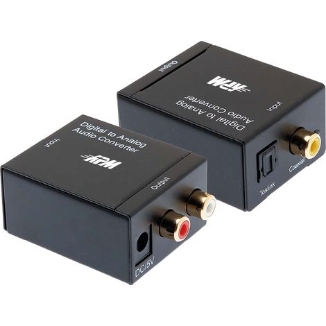 Convertisseur Audio Numérique Toslink/Coaxial vers RCA Stéréo, Adaptateur Optique/SPDIF vers Audio Analogique 2xRCA, Compatible TV, Box, Lecteur Blu-Ray, Ampli, Home Cinéma 416012 (1/5)