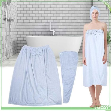 Serviette enveloppement - FAFEICY - Enveloppement corail - Microfibre douce - Réglable pressions - Bonnet (1/5)