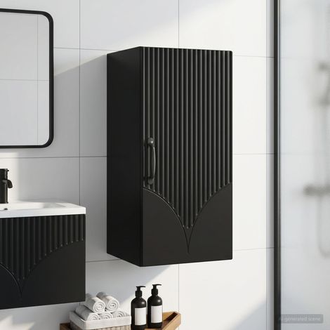 vidaXL Armario de pared para baño HOORN Negro 30 x 31 x 59 cm (1/5)