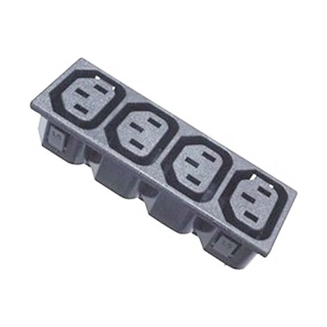 Connecteur IEC Femelle C13 RS PRO, Montage rapide, 10A, fusibles ( Prix pour 1 ) (1/2)