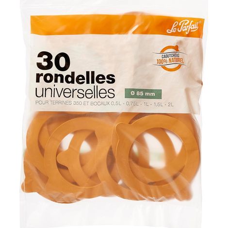 30 - Joints En Caoutchouc - Rondelles Pour Bocaux - Étanchéité Parfaite Pour Conserves Et Terrines - Couleur Naturelle - 8,5cm (1/3)