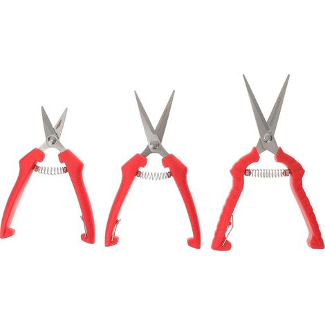 3 Pièces ciseaux de jardin ciseaux à plantes trois garniture tondeuses ciseaux jardinage outils jardinage gardening tools tondeuse de jardinage outils de jardin en caoutchouc rouge (1/5)