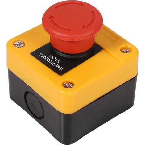 Interrupteur Arrêt Urgence 220V 10A Bouton Poussoir Sécurité Domestique avec Tournevis (1/4)