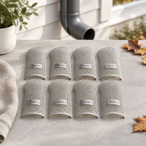 Lot de 8 Filtres de Gouttière en Aluminium - Protection Anti-Débris - 8.8x14.5cm - Réutilisables et Durables
