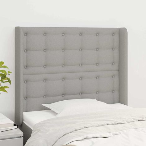vidaXL Cabecero con orejas de tela gris claro 83x16x118/128 cm (1/5)
