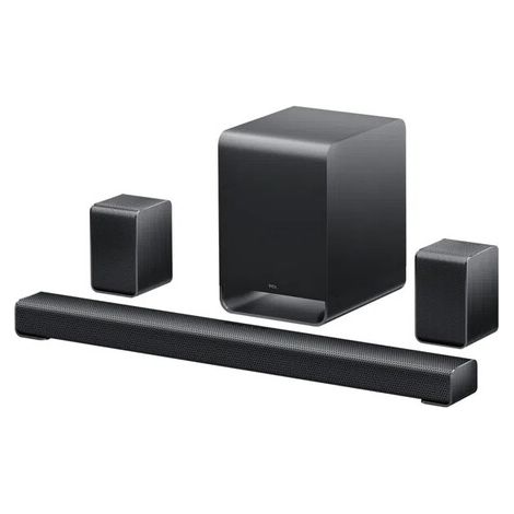 TCL S65K Barre de son Dolby Atmos 5.1 canaux, 630 W, Caisson de basses sans fil et enceintes surround arrière, DTS:X, Adaptation sonique IA, HDMI eARC, Bluetooth 5.3 (1/5)