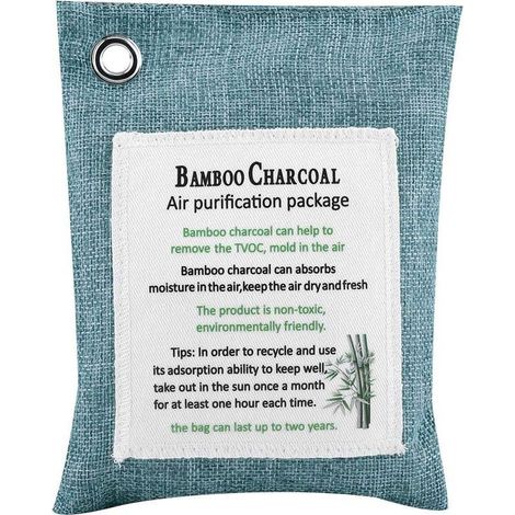 Sac de Charbon Purificateur D'air Naturel De Bois Activé Bambou Absorbeur D'odeur Eliminator Home Chaussures De Voiture Désodorisant pour Fridgerator Toilette Salles De Bains(Bleu foncé) (1/5)