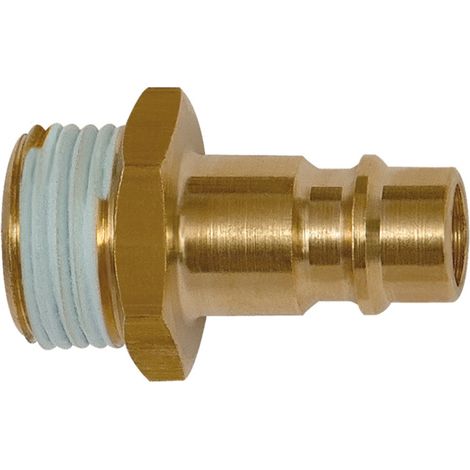 Riegler Nippel für Kupplungen NW 7,2 - NW 7,8, Messing blank, R 1/4 AG