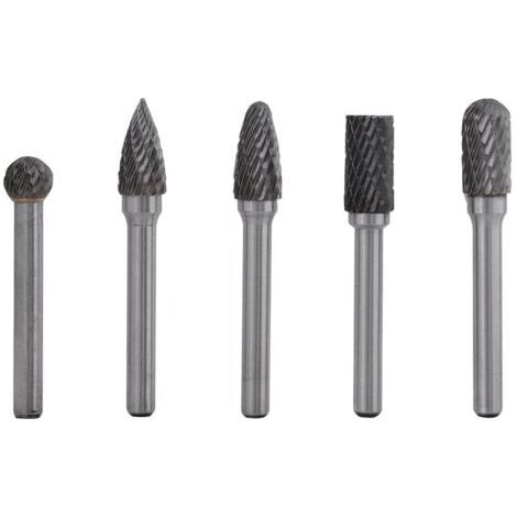 Fraise pour perceuse　5 Fraises en Acier au Tungstène Meulage Fraise 6mm Tige 10mm Tête Fraise Rotative Kit Fraises Rotatives en Carbure de Tungstène Fraises en carbure extrêmement polyvalentes-