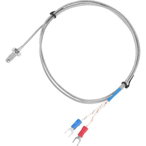 Thermocouple de Type K Filetage Fin à Vis M6 Type K 0-400 Pr Sondes de Capteur de Thermocouple Fil de Capteur de Température(3m) (1/4)