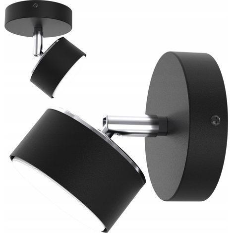 Wand- und Deckenleuchte, schwarz verchromt, GX53, polnische Lampe (1/5)