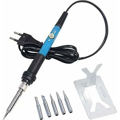 60W Adjustable Temperature Electric Soldering Iron Handle, Heating Pencil Tool with Iron Tips for Soldering, Soldering Repair (EU Plug)-LIAIKI (1/5)