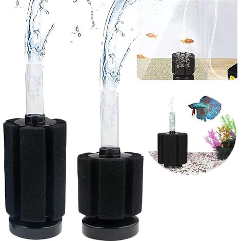 Set mit 2 Filtern für Betta-Aquarien, biochemischer Schwammfilter, Mini-Aquarienfilter.